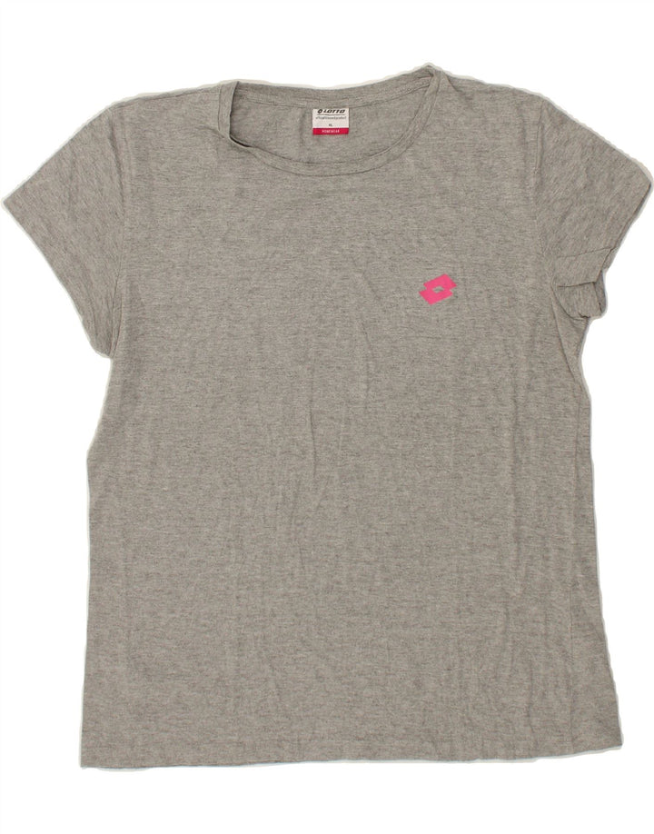 LOTTO Womens T-Shirt Top UK 18 XL Grey Cotton Vintage Lotto and Second-Hand Lotto from Messina Hembry 
