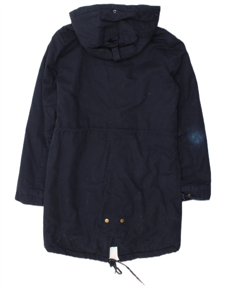 Jaqueta Parka masculina com capuz grande Marks & Spencer Reino Unido 8 pequena azul marinho