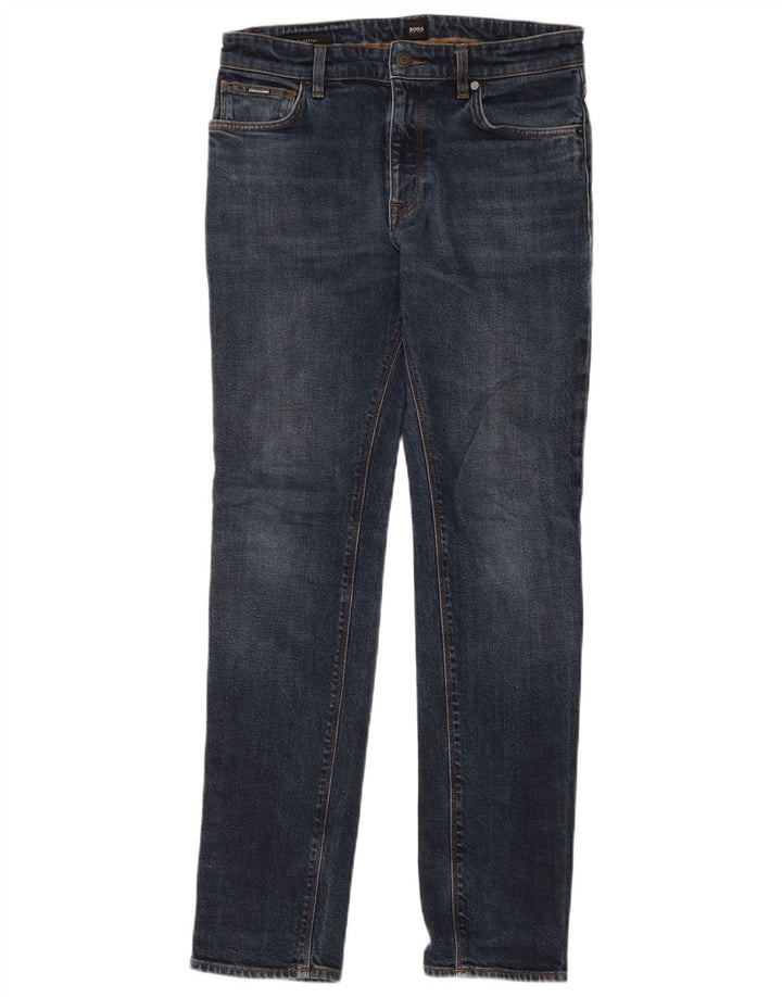 Hugo Boss Masculino Slim Straight Jeans W30 L32 Azul Marinho