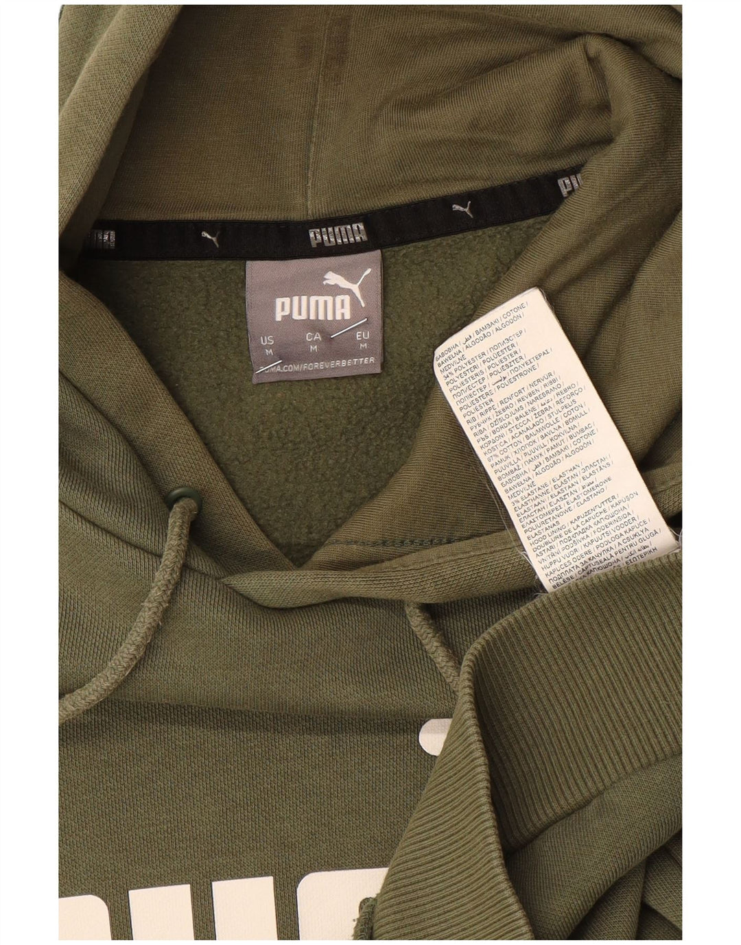 Puma Mens Graphic Hoodie Jumper Médio Algodão Cáqui