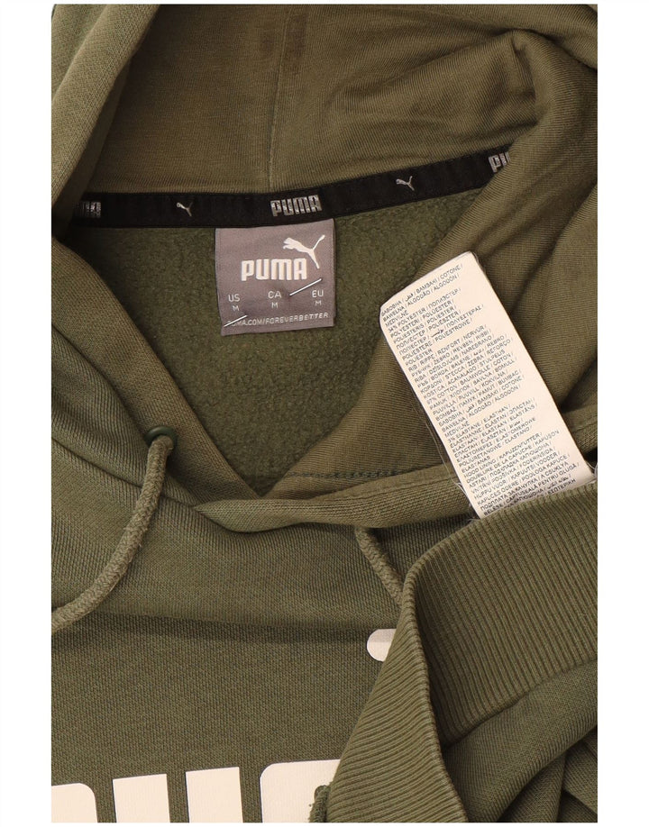 Puma Mens Graphic Hoodie Jumper Médio Algodão Cáqui