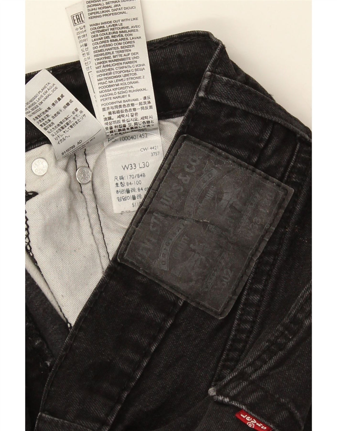 Levi's Masculino 502 Tapered Jeans W33 L27 Algodão Preto