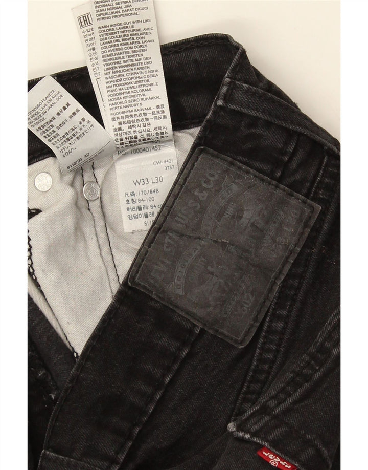 Levi's Masculino 502 Tapered Jeans W33 L27 Algodão Preto