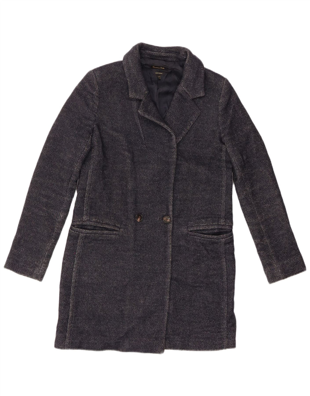 Sobretudo feminino Massimo Dutti EU 36 XS azul marinho lã