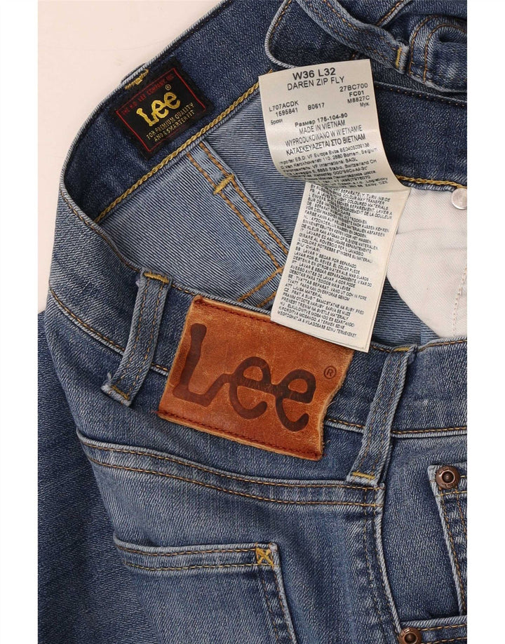 Lee Mens Daren Zip Fly Slim Jeans W36 L32 Azul Algodão