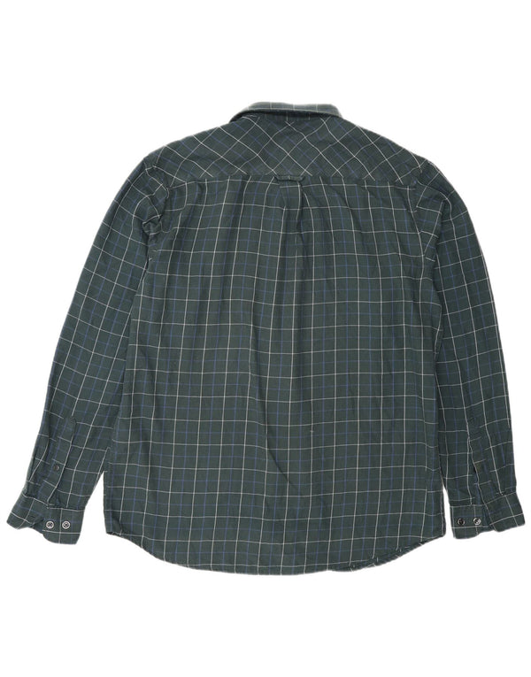 James Pringle Mens Flannel Shirt Medium Green Check Polyester