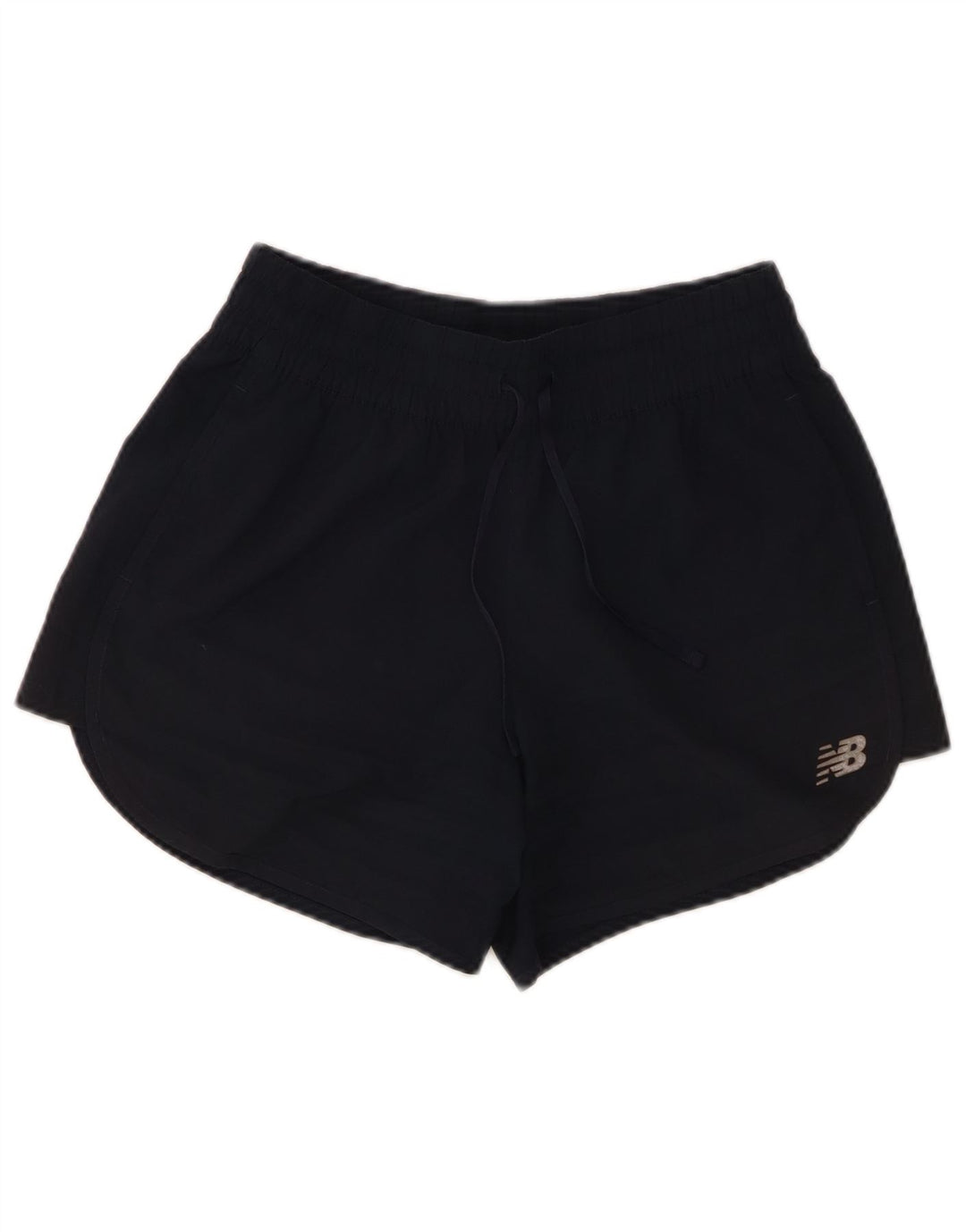Shorts esportivos femininos New Balance UK 10 poliéster azul marinho pequeno