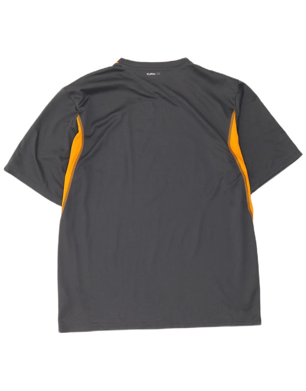 Camiseta masculina Adidas Climalite Top XL cinza colorblock poliéster
