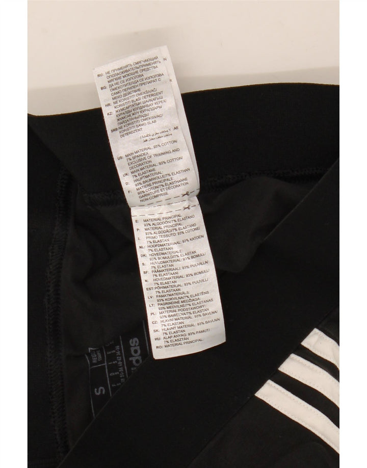 Leggings Adidas Regular Fit Femininas UK 8/10 Pequenas Algodão Preto