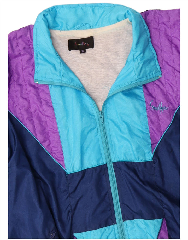 Jaqueta de treino masculina VINTAGE XL azul Colourblock Nylon