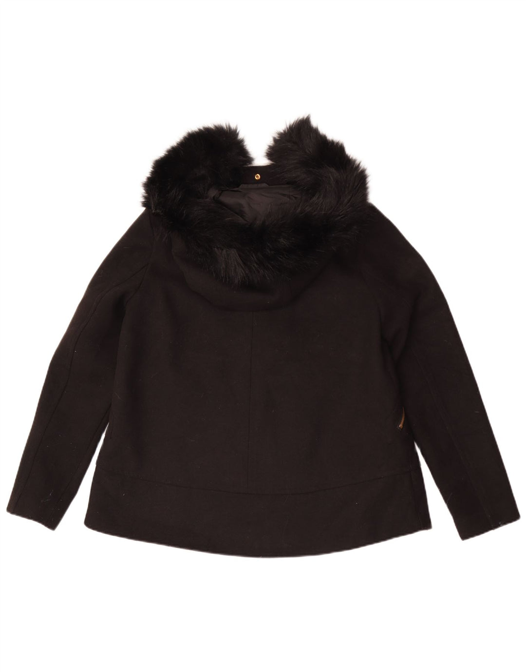 Jaqueta bomber com capuz feminino Zara UK 10 poliéster preto pequeno