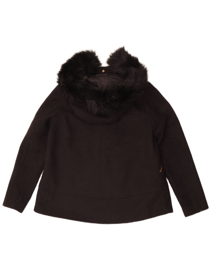 Jaqueta bomber com capuz feminino Zara UK 10 poliéster preto pequeno