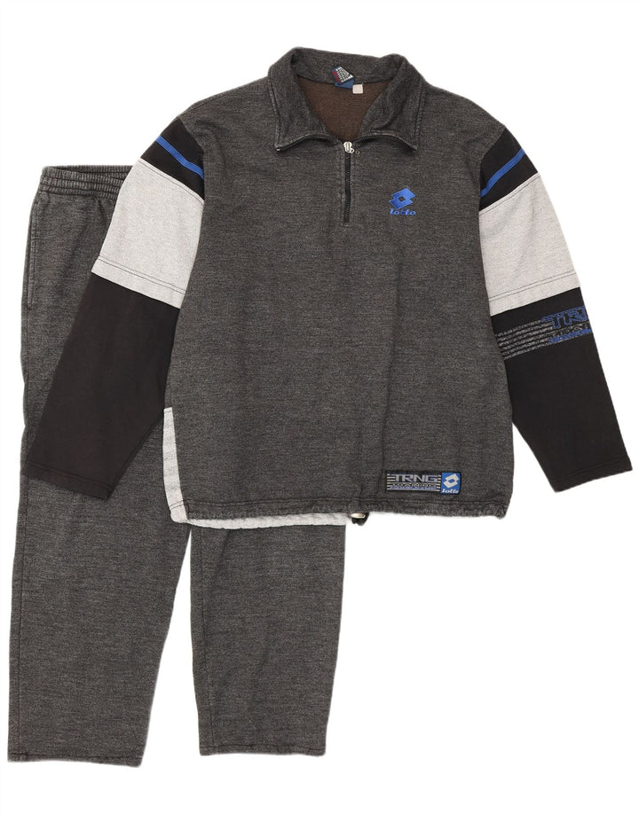 LOTTO Mens Graphic Full Tracksuit UK 40/42 Medium Grey Colourblock