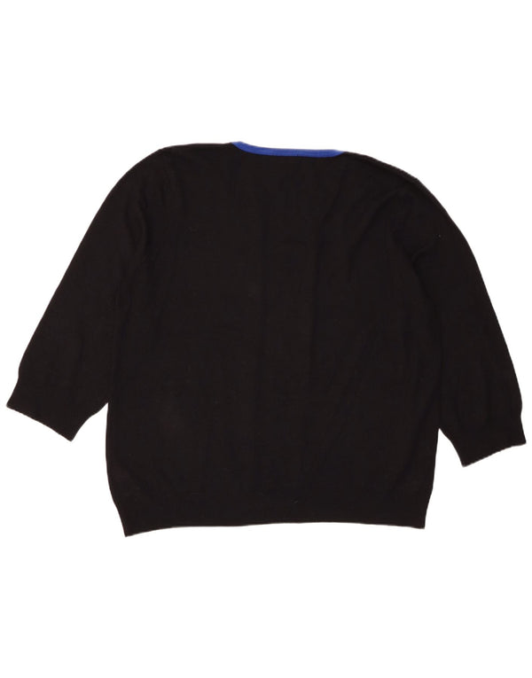 Suéter feminino M&Co manga 3/4 com gola canoa UK 20 2XL preto listrado