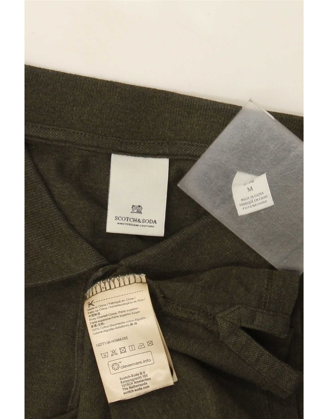 Camisa polo masculina Scotch & Soda de algodão cáqui médio