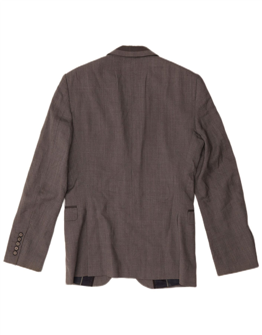 Jaqueta blazer masculina Zara com 2 botões Reino Unido 38 lã cinza médio