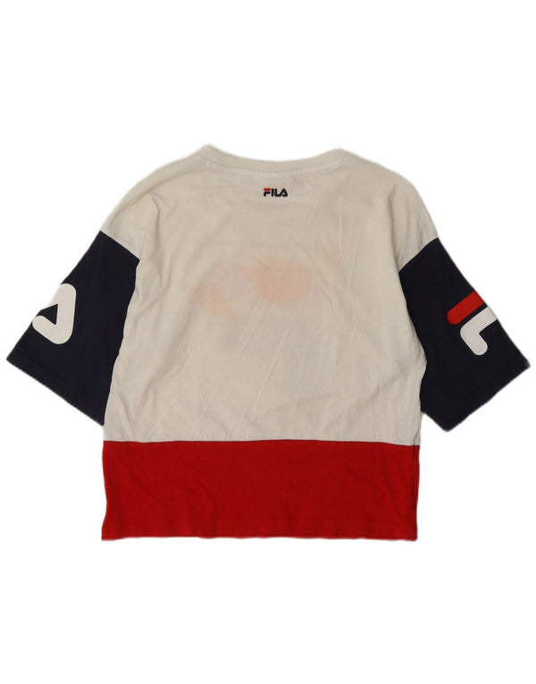 Camiseta feminina Fila Crop Graphic UK 10 Small White Colourblock