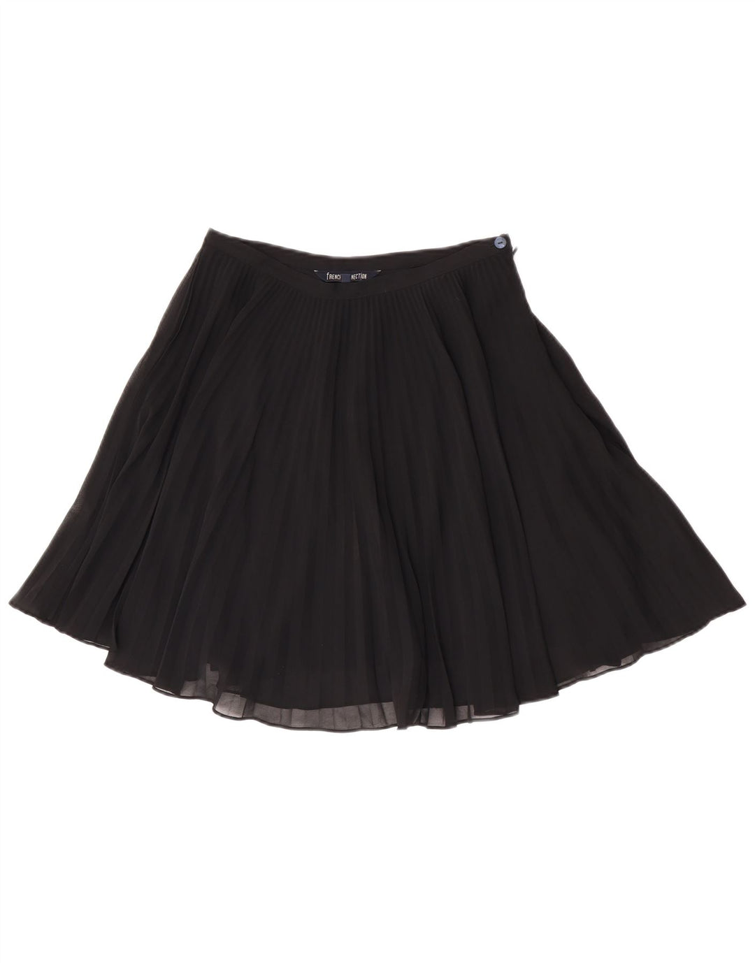 Mini saia evasê feminina French Connection Reino Unido 12 médio W26 preta
