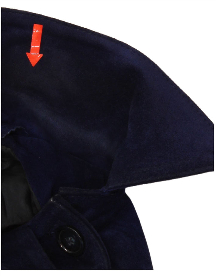 Jaqueta feminina vintage de camurça UK 12 azul marinho médio