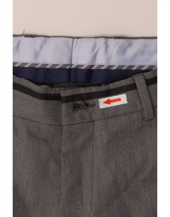 Zara Mens Slim Chino Calças EU 38 Médio W30 L33 Poliéster Cinza