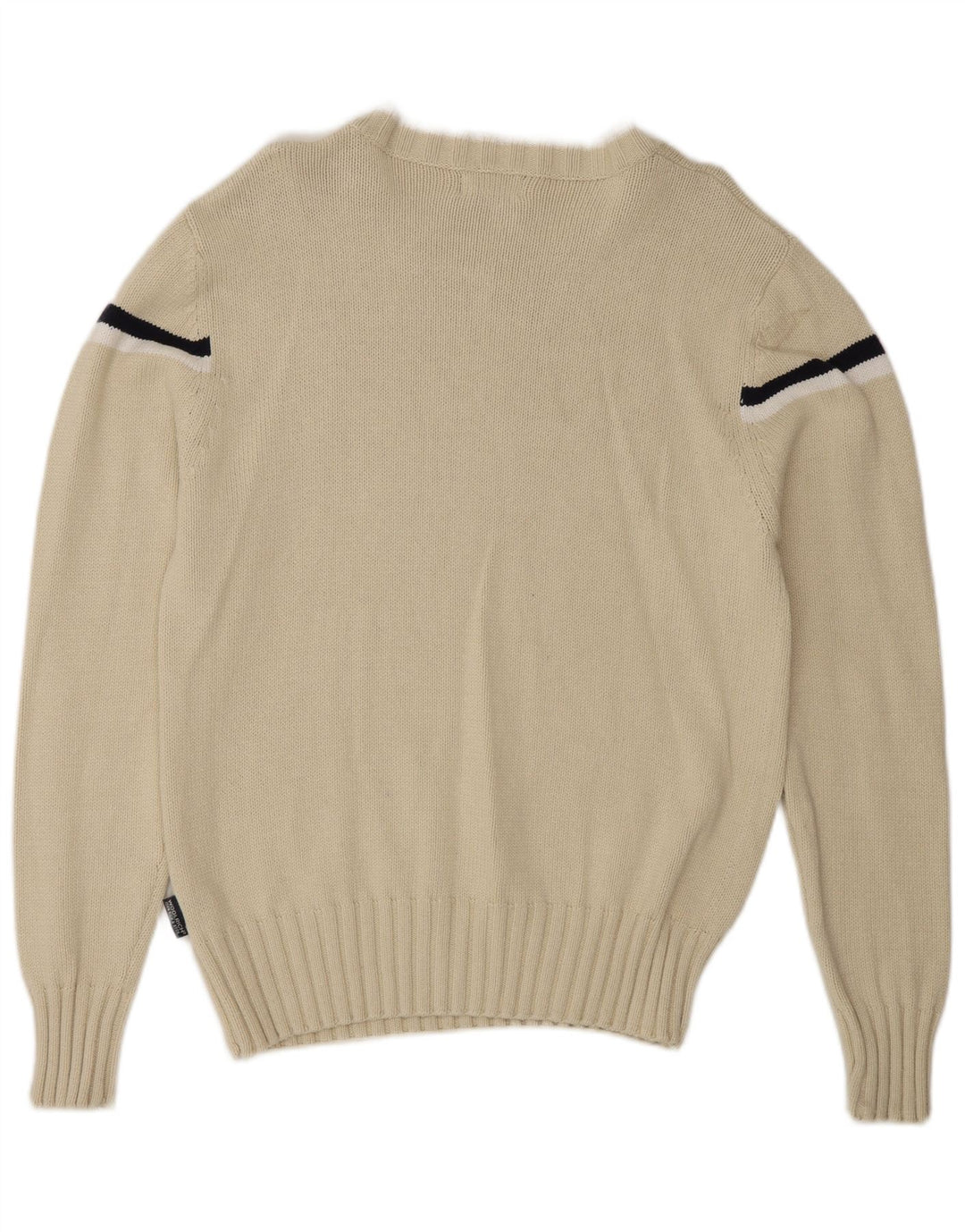 Suéter masculino Woolrich com gola canoa e listrado branco médio