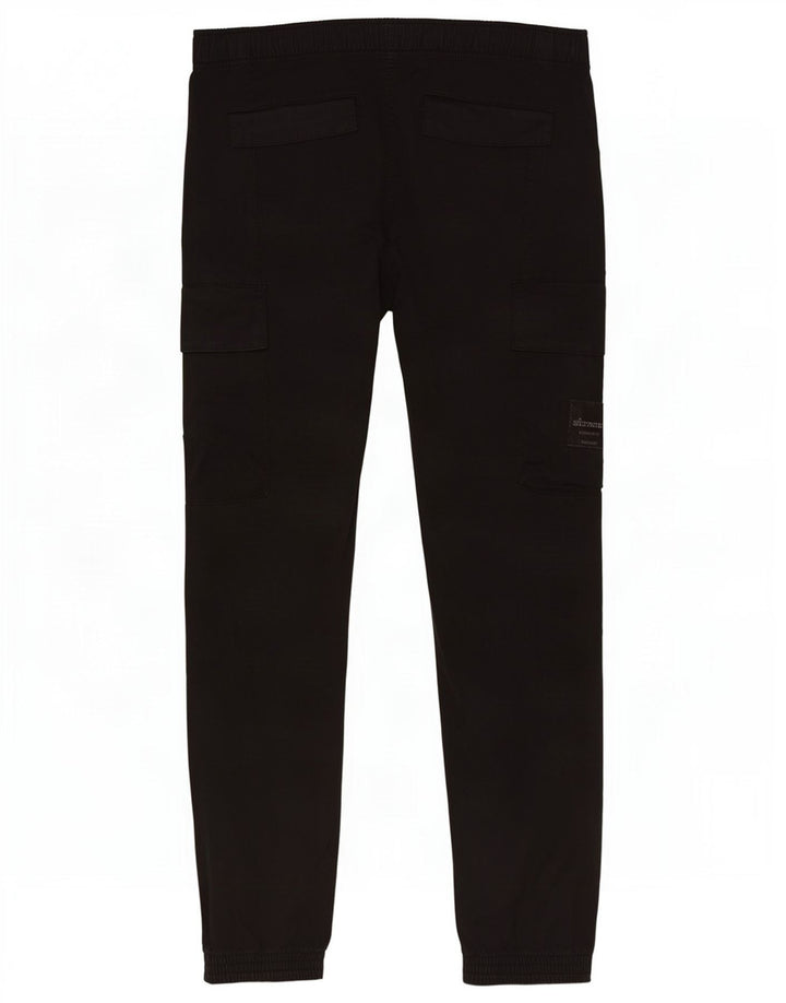 Calvin Klein Mens Joggers Cargo Calças Médio W32 L30 Algodão Preto