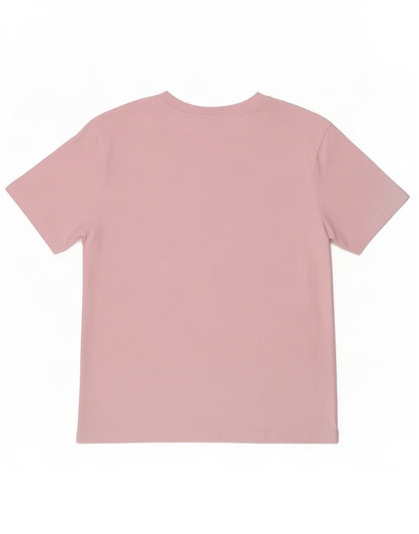 Camiseta feminina Zara Top UK 10 pequeno algodão rosa