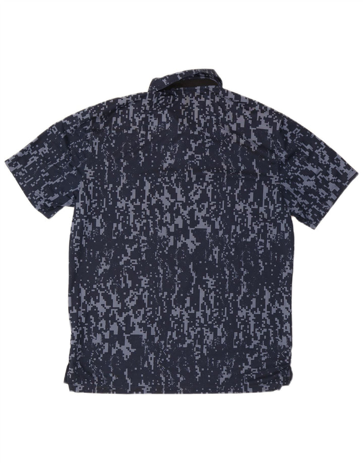 Camisa polo masculina Nike Standard Fit poliéster geométrico azul marinho médio