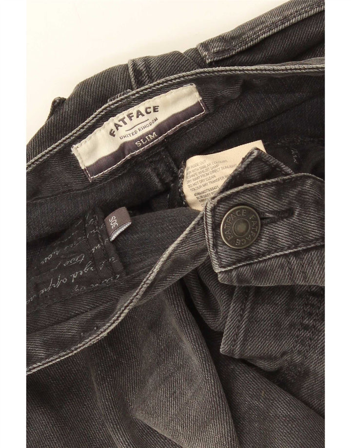Fat Face Mens Slim Jeans W30 L28 Algodão Cinza