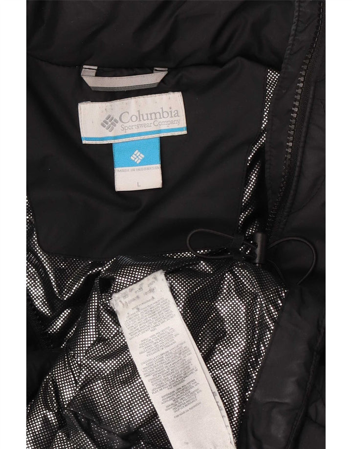 Jaqueta acolchoada com capuz feminina Columbia UK 16 grande poliéster preto