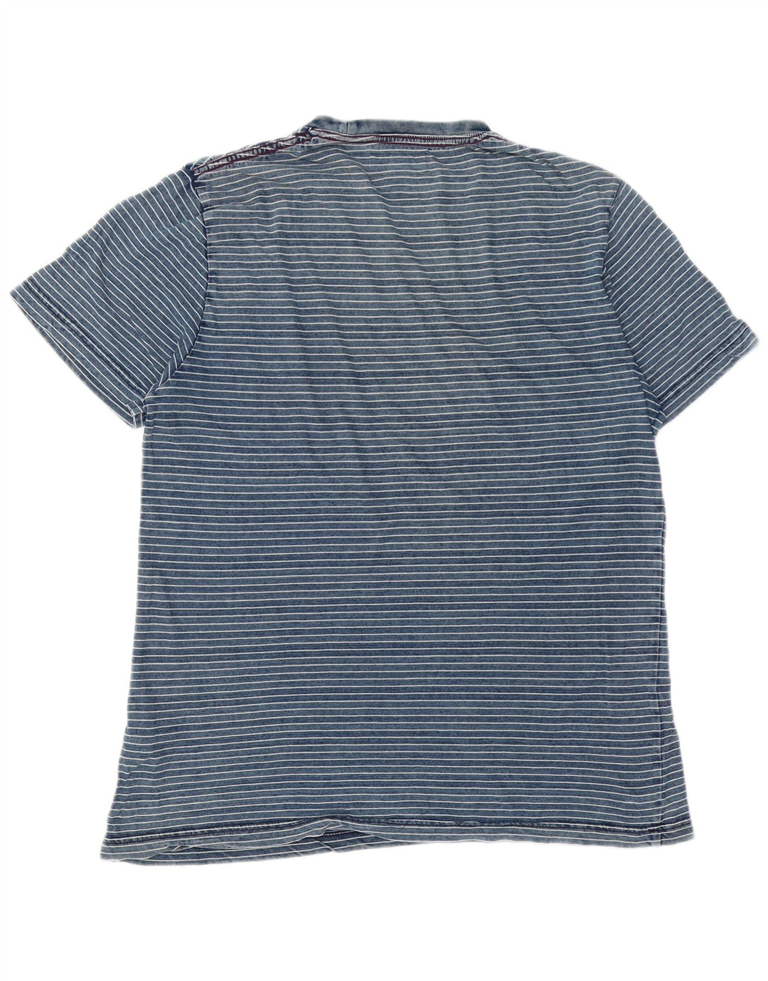 Camiseta masculina Penguin Top grande algodão listrado azul