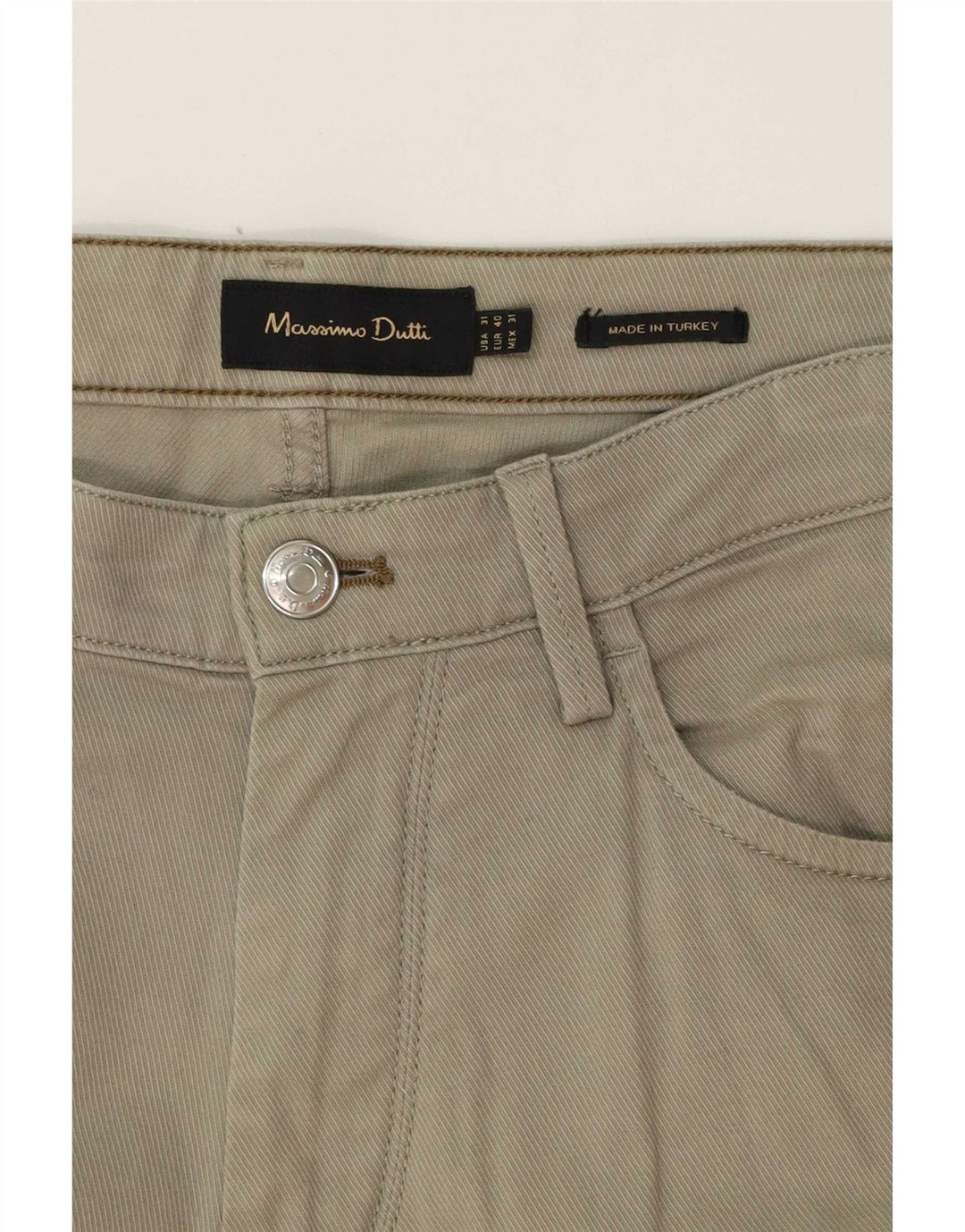Calça masculina reta casual Massimo Dutti EU 40 médio W31 L30 cinza