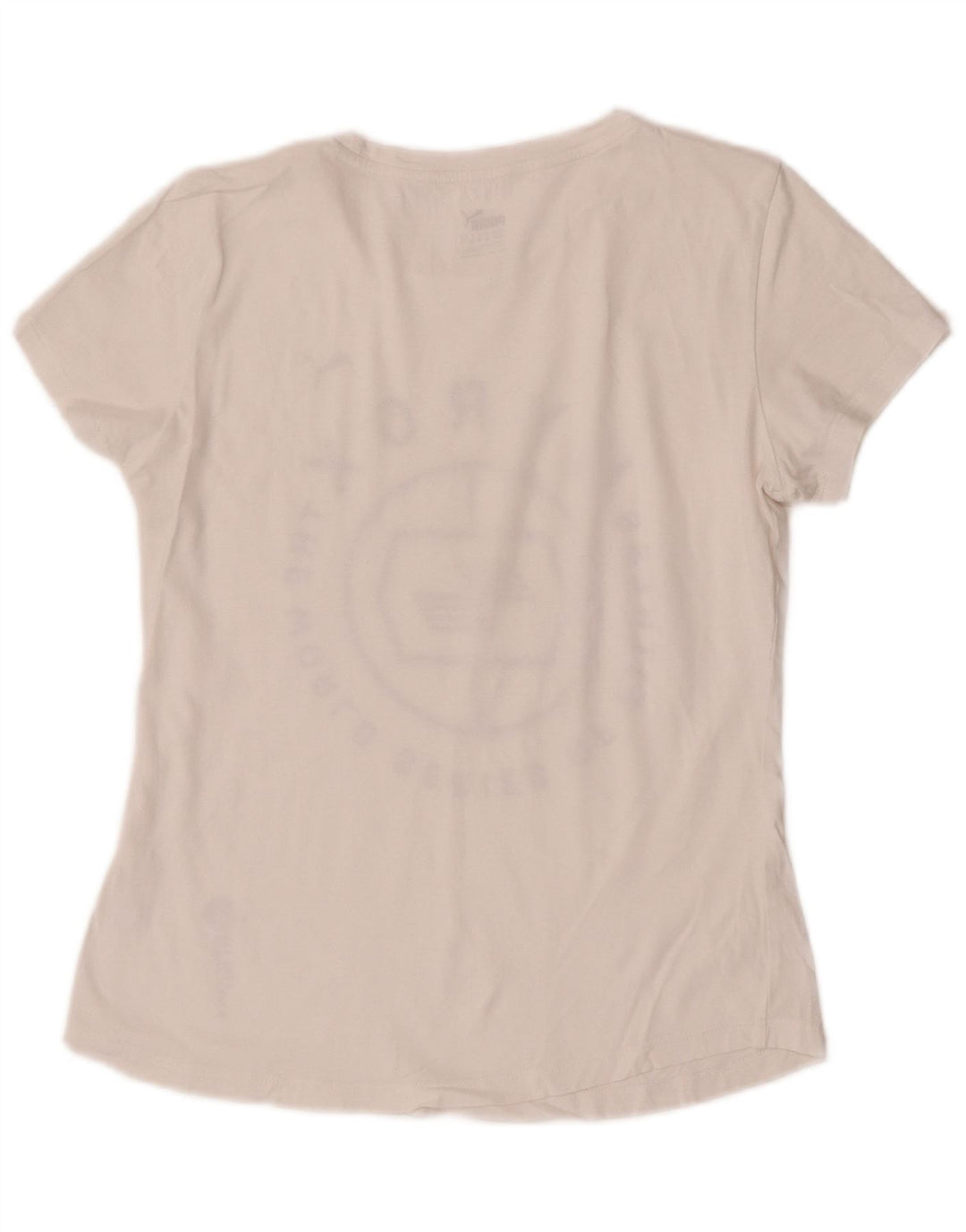 Puma Camiseta Feminina Graphic Top UK 12 Médio Branco