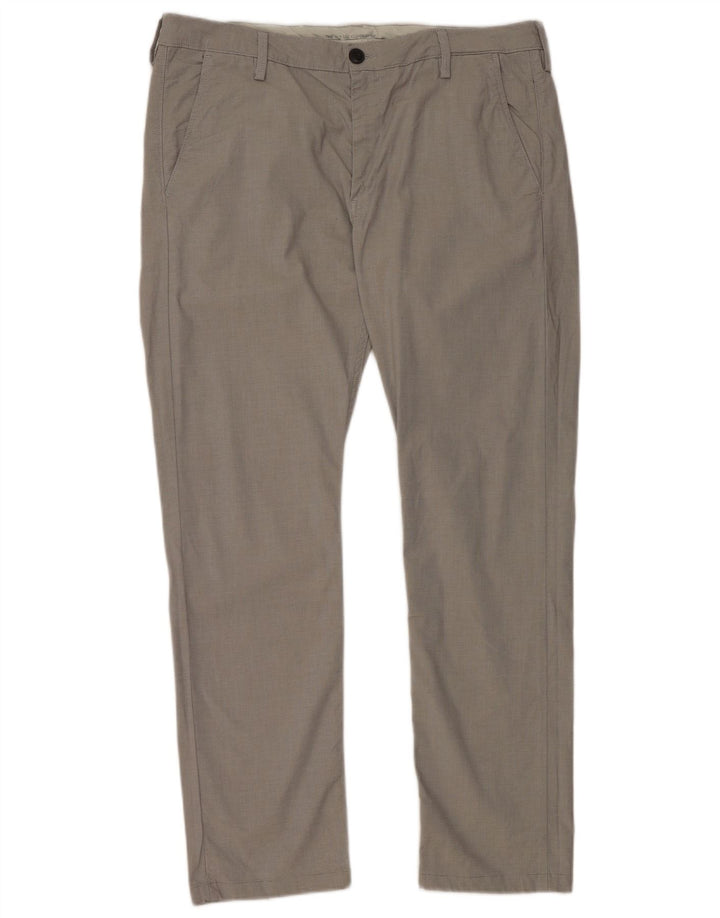 LEE Mens Slim Chino Calças W36 L32 Algodão Cinza