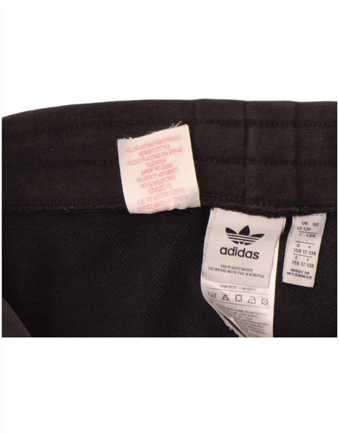 ADIDAS Meninas Calças de treino Joggers 12-13 Anos Algodão Preto