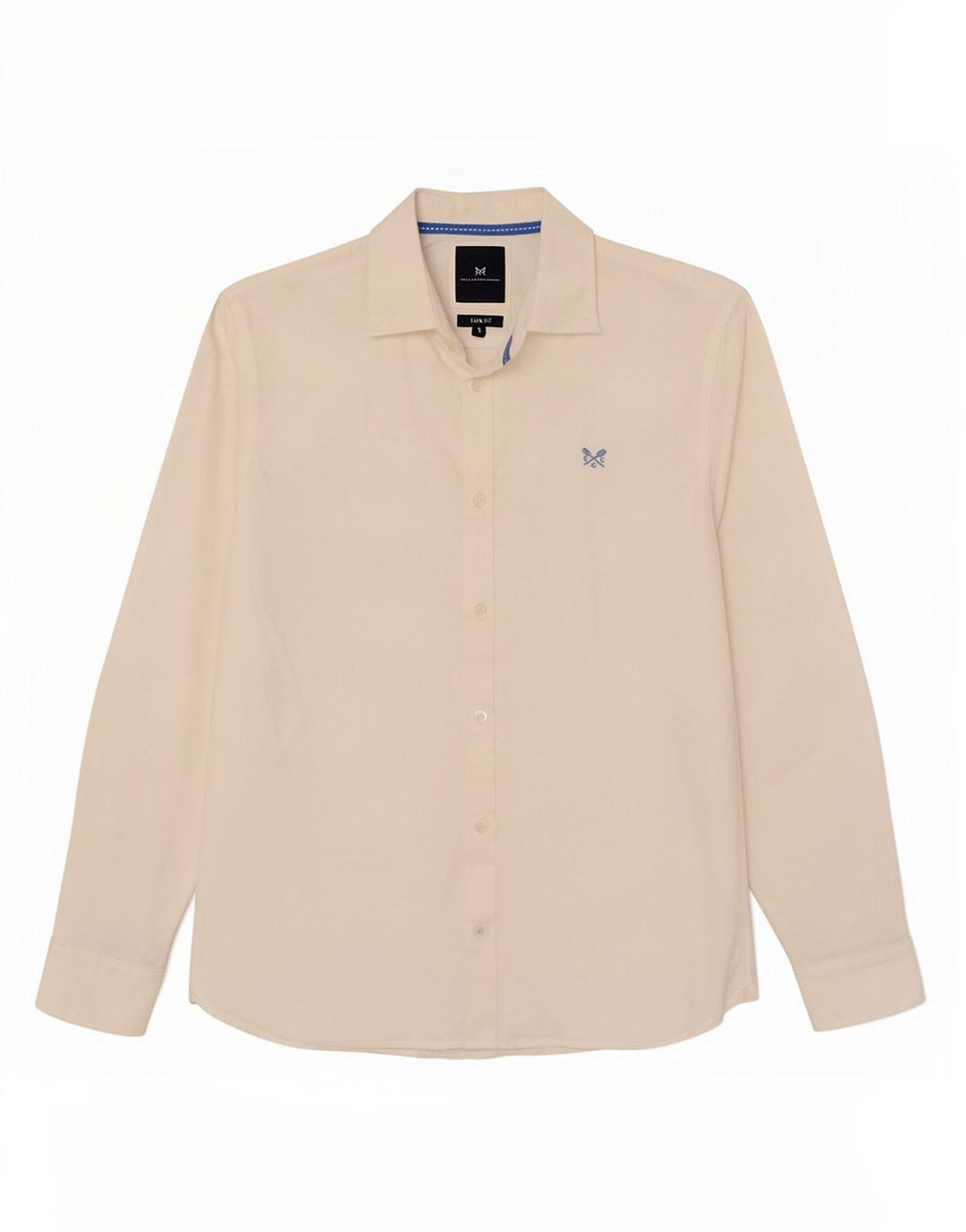 Crew Clothing Mens Camisa Slim Fit Pequeno Algodão Branco
