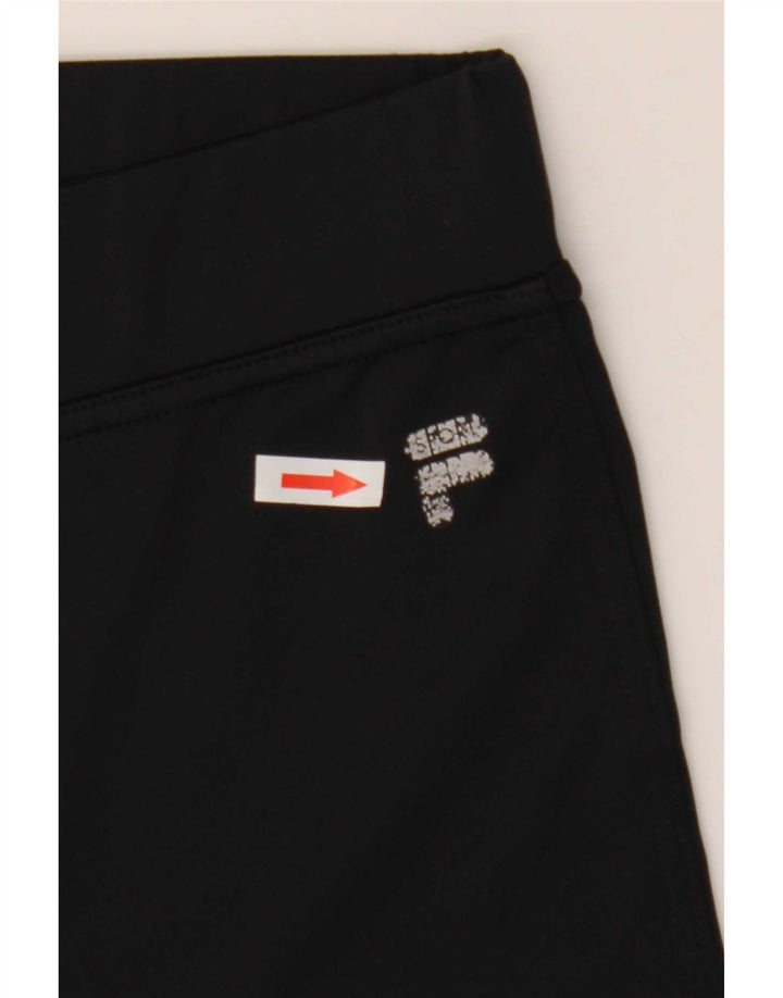 Fila Womens Capri Calças De Treino UK 10 Pequeno Poliéster Preto