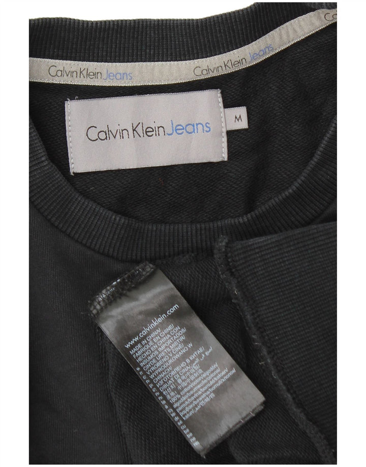 Calvin Klein Jeans Masculino moletom gráfico jumper médio algodão preto