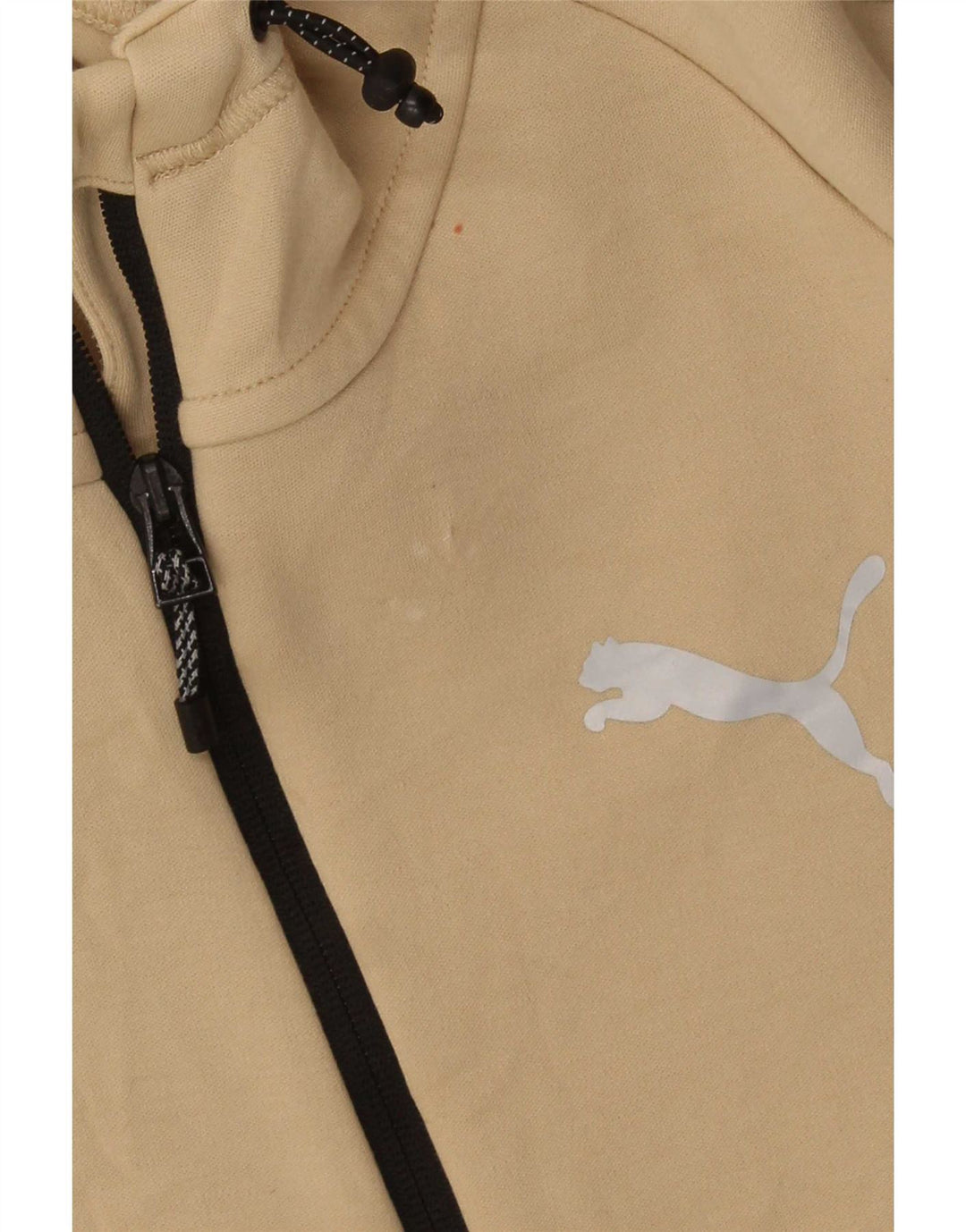 Suéter Puma masculino com capuz e zíper médio bege algodão