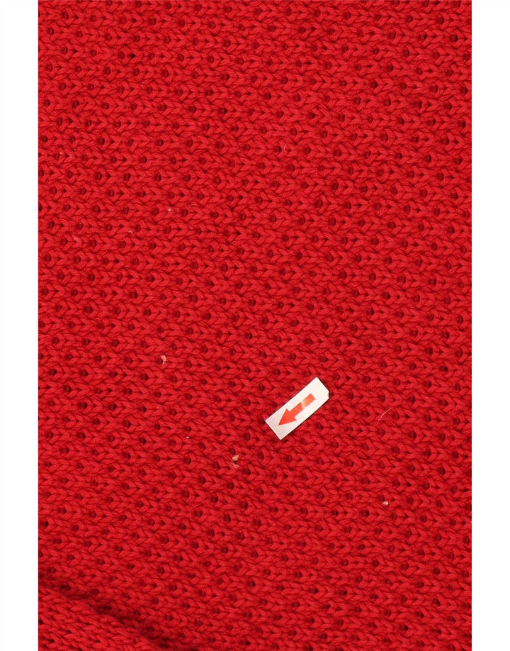 Suéter feminino Marks & Spencer grande com gola canoa Reino Unido 10 pequeno vermelho
