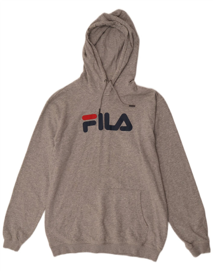 Fila Mens Graphic Hoodie Jumper XL Cinza Algodão
