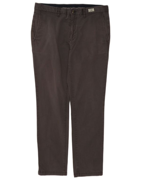 Tommy Hilfiger Mens Slim Fit Chino Calças W34 L30 Algodão Cinza
