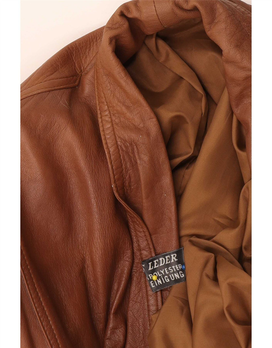 Jaqueta de couro vintage feminina de grandes dimensões Reino Unido 18 XL couro marrom