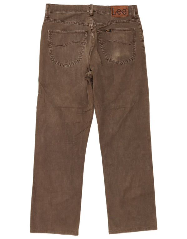 Lee Mens Straight Jeans W32 L29 Algodão Marrom