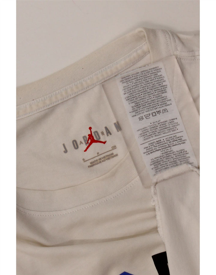 Jordan Camiseta masculina gráfica top pequeno algodão branco