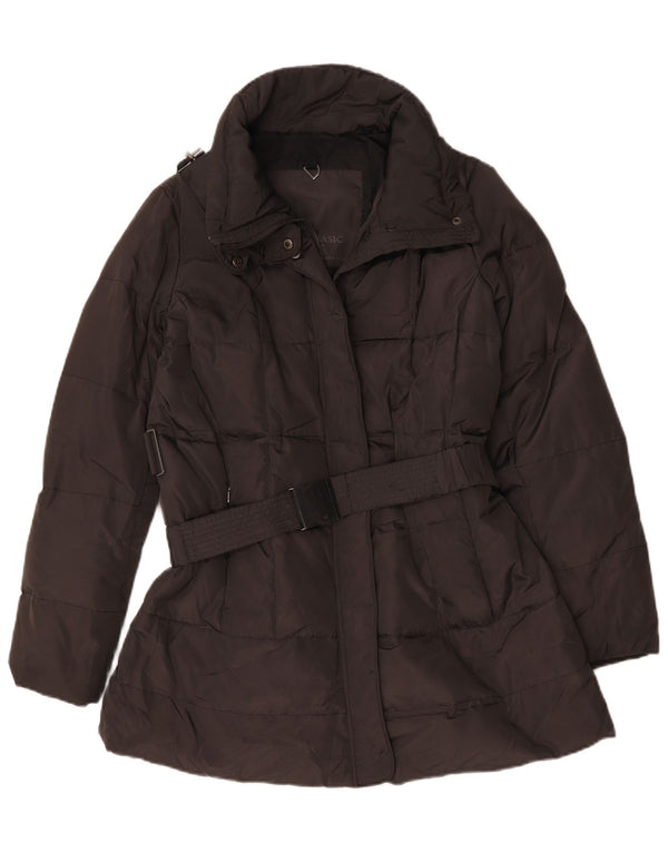 Jaqueta acolchoada feminina Zara UK 18 XL preto poliéster
