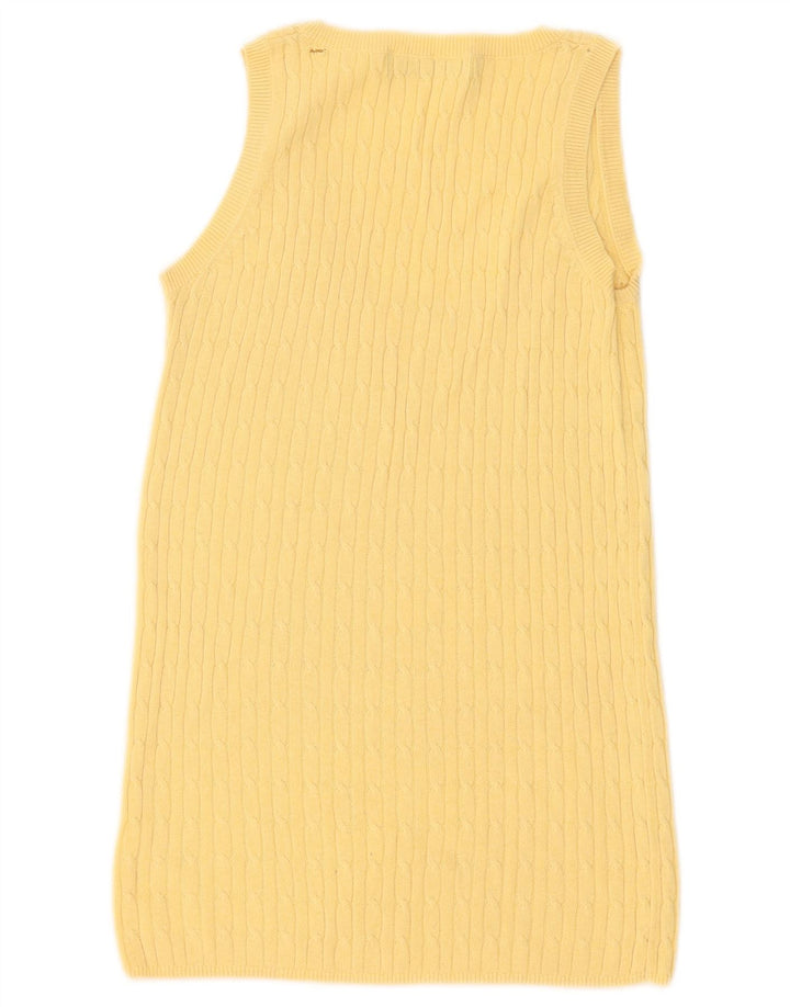 Zara Womens Vest Tank Top UK 12 Médio Algodão Amarelo