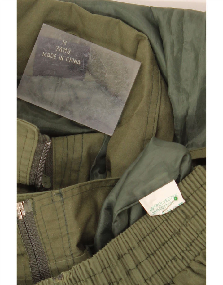 Jaqueta utilitária masculina VINTAGE com capuz UK 38 poliéster cáqui médio