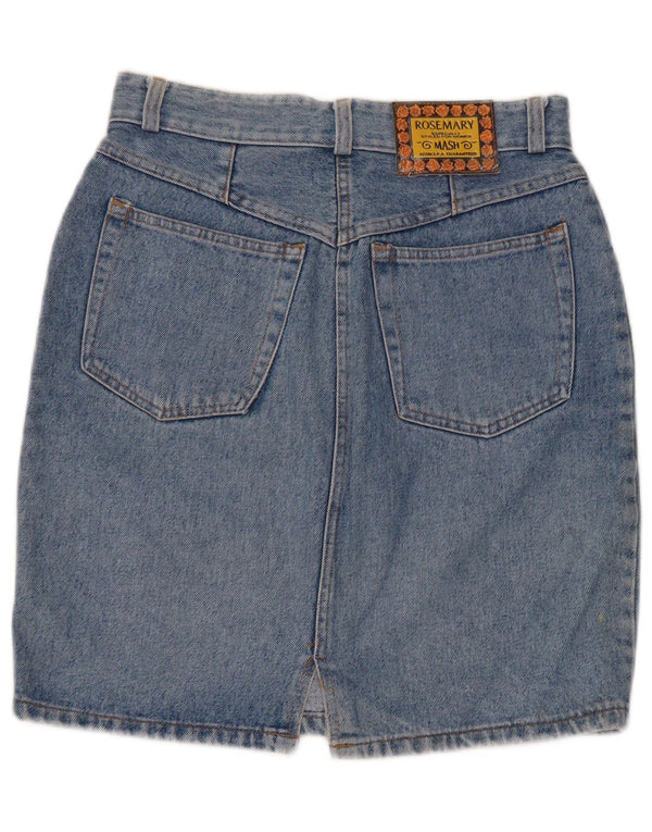 Saia jeans feminina de cintura alta Mash IT 48 XL W34 algodão azul