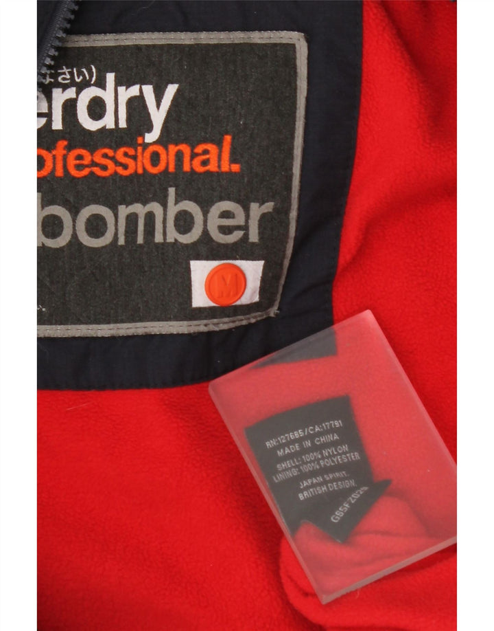 Jaqueta bomber acolchoada feminina SUPERDRY com capuz Reino Unido 14 médio azul marinho nylon